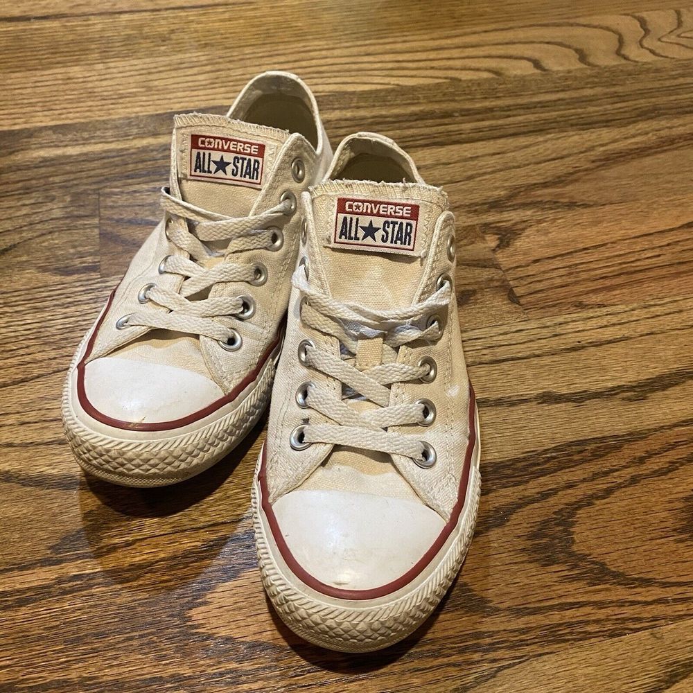 CONVERSE ALL STAR WHITE CANVAS LOW LACE-UP UNISEX SZ M5/W7